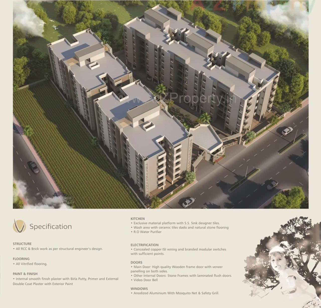 3D Elevation of real estate project Vinayak Paradise located at Sama, Vadodara, Gujarat