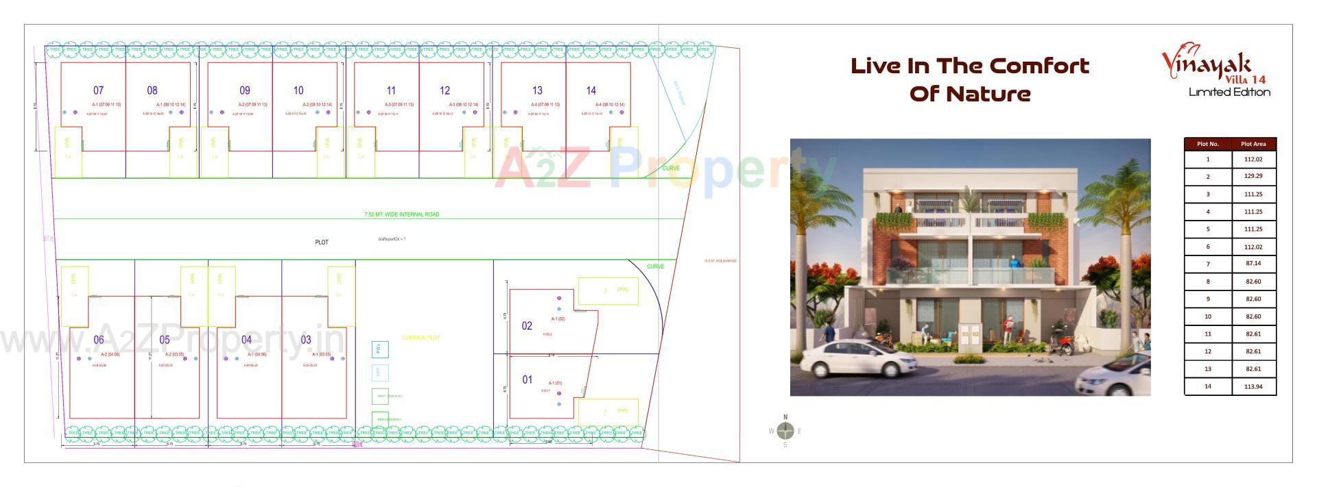 Layout of real estate project Vinayak Villa located at Ankhol, Vadodara, Gujarat
