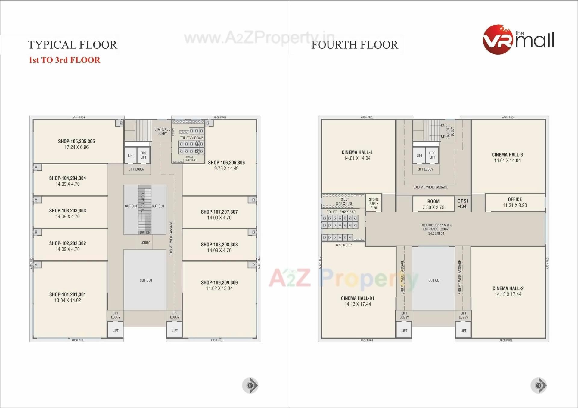 Layout of real estate project Vr The Mall located at Bapod-tp-no-44, Vadodara, Gujarat