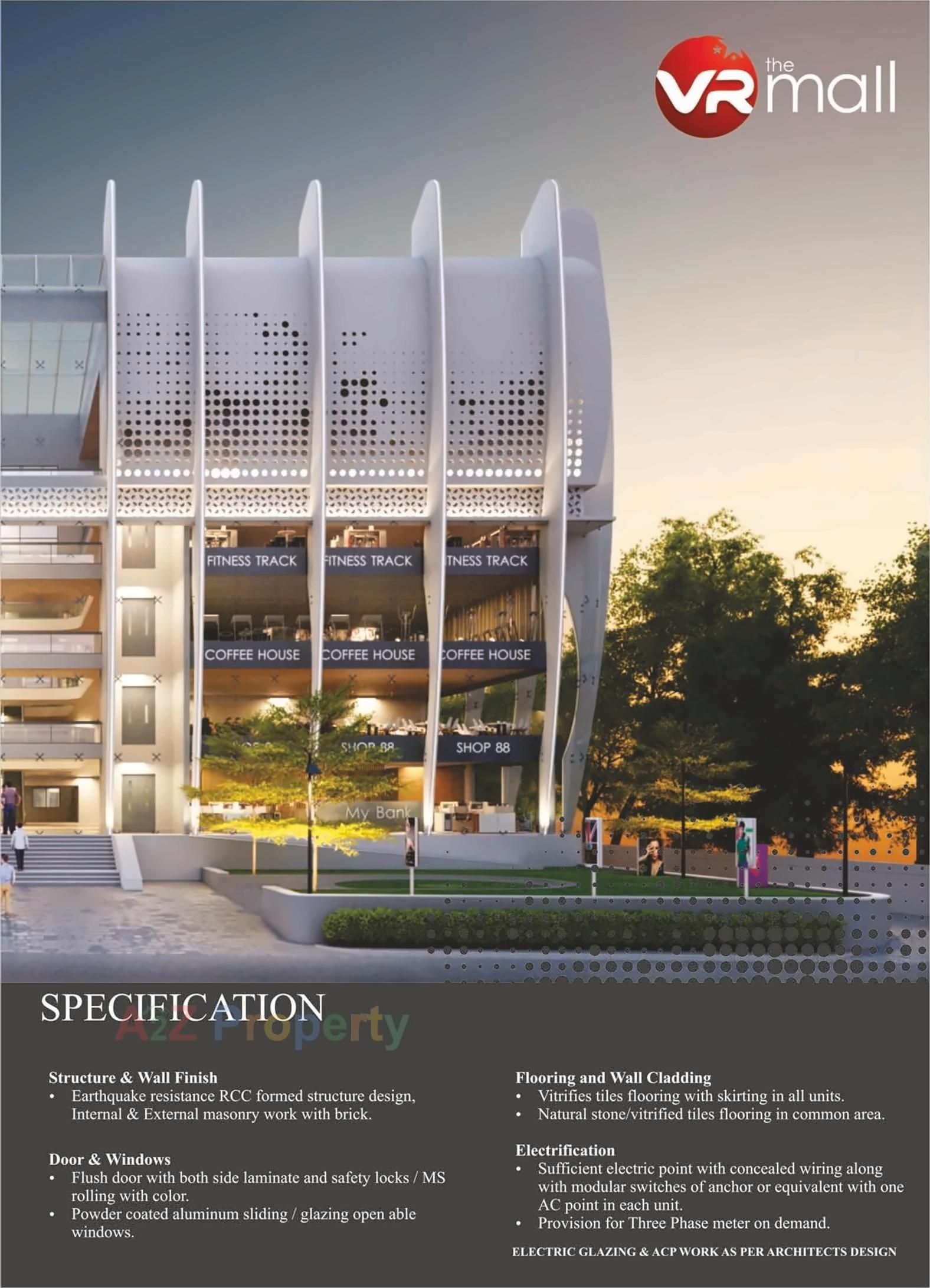 3D Elevation of real estate project Vr The Mall located at Bapod-tp-no-44, Vadodara, Gujarat