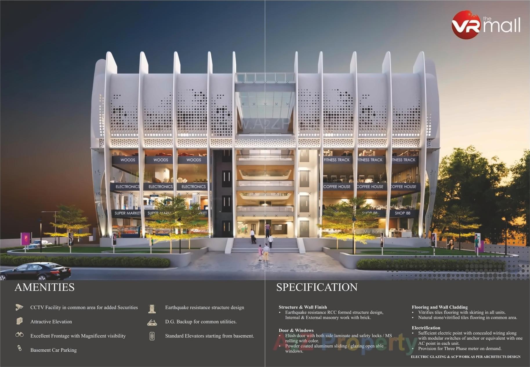 3D Elevation of real estate project Vr The Mall located at Bapod-tp-no-44, Vadodara, Gujarat