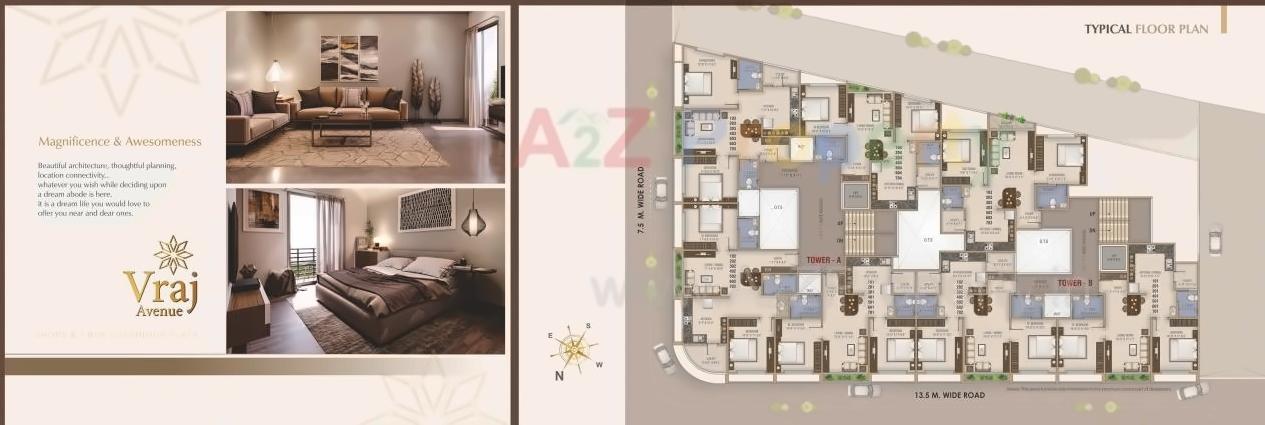Layout of real estate project Vraj Avenue located at Bapod, Vadodara, Gujarat