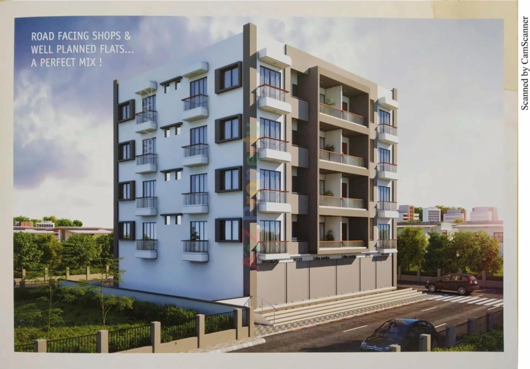 3D Elevation of real estate project Vraj Icon located at Kasba, Vadodara, Gujarat