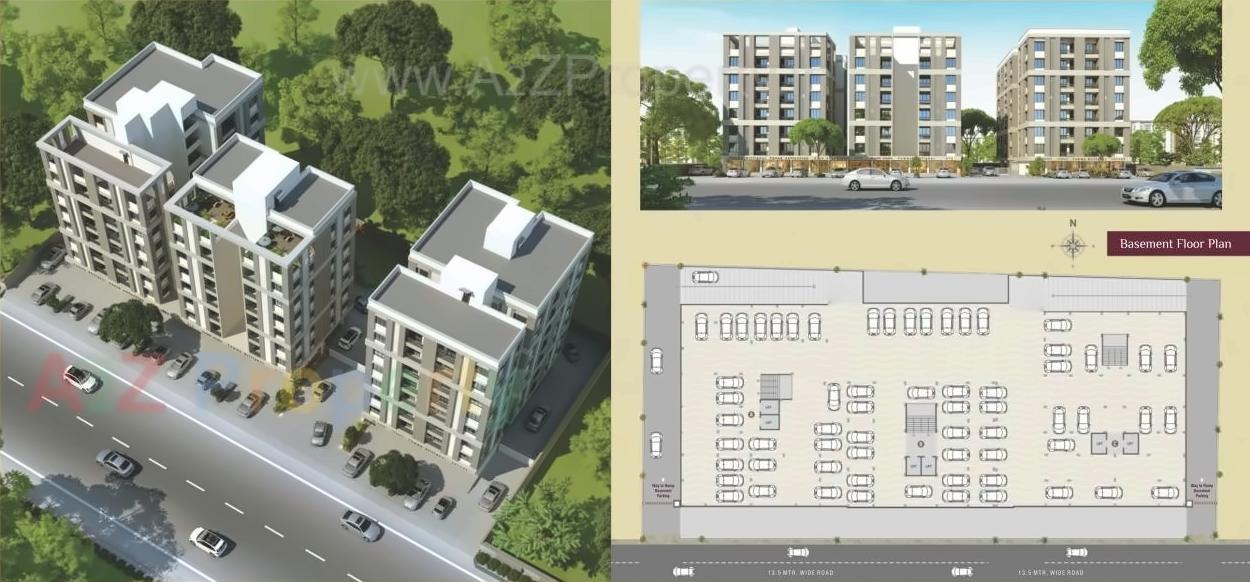 3D Elevation of real estate project Vraj Mangal located at Danteshwar, Vadodara, Gujarat