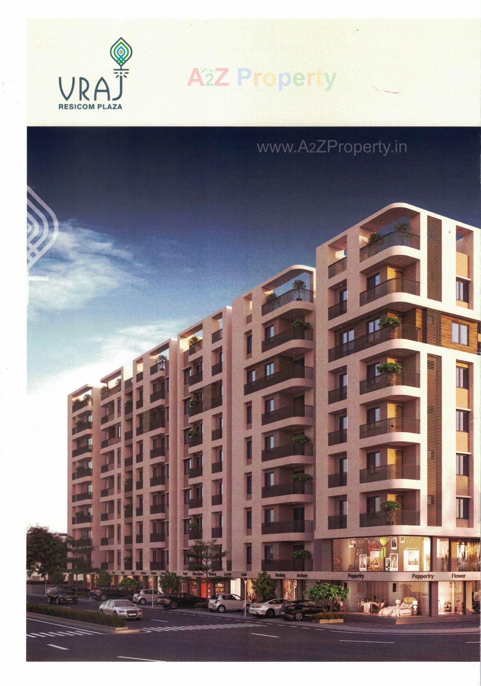 3D Elevation of real estate project Vraj Resicom Plaza located at Danteshwar, Vadodara, Gujarat
