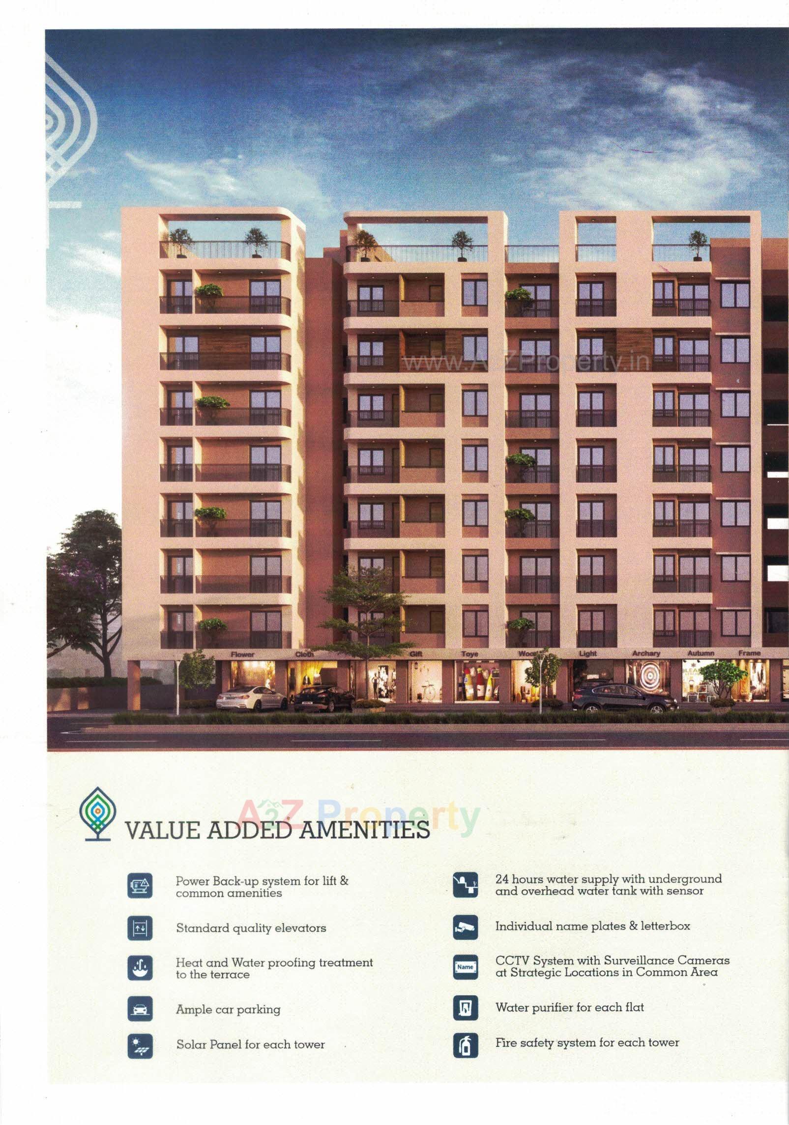 3D Elevation of real estate project Vraj Resicom Plaza located at Danteshwar, Vadodara, Gujarat