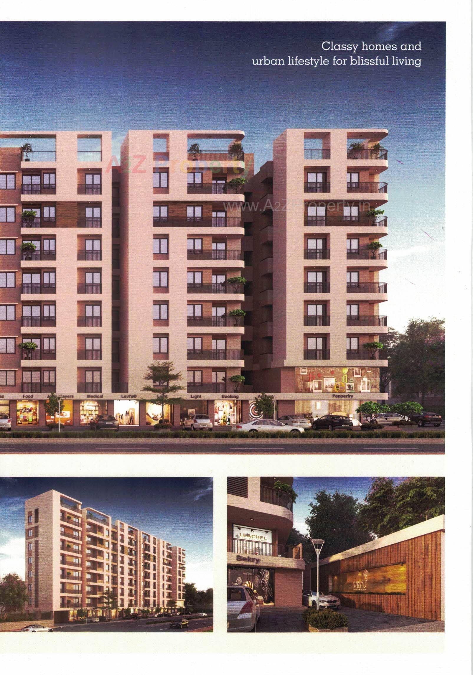3D Elevation of real estate project Vraj Resicom Plaza located at Danteshwar, Vadodara, Gujarat