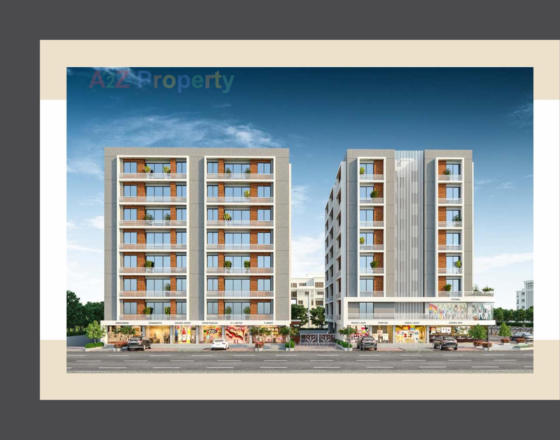 3D Elevation of real estate project Vraj Residency located at Jambuva, Vadodara, Gujarat