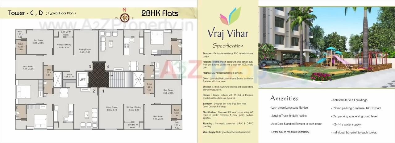 Layout of real estate project Vraj Vihar located at Bill, Vadodara, Gujarat