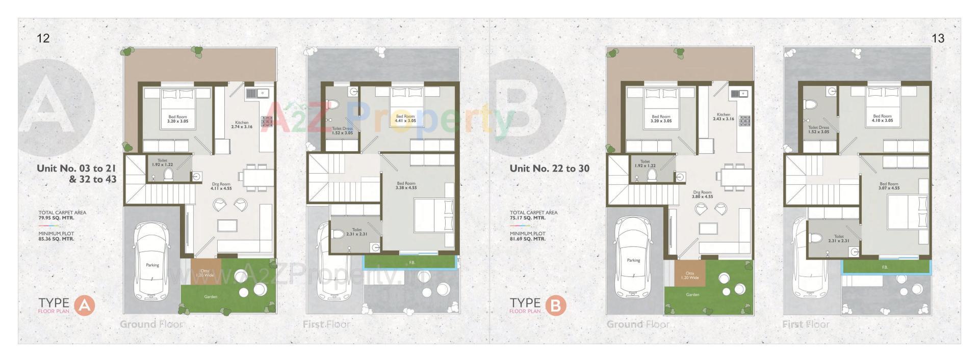 Layout of real estate project Vraj Vihar located at Kapurai, Vadodara, Gujarat
