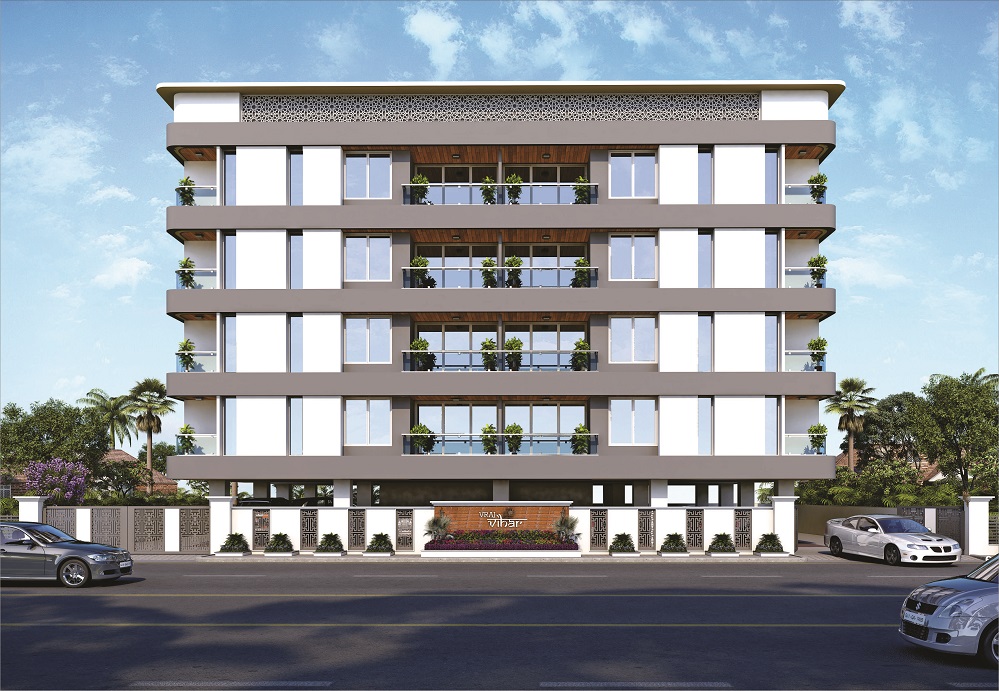 3D Elevation of real estate project Vraj Vihar located at Kasba, Vadodara, Gujarat