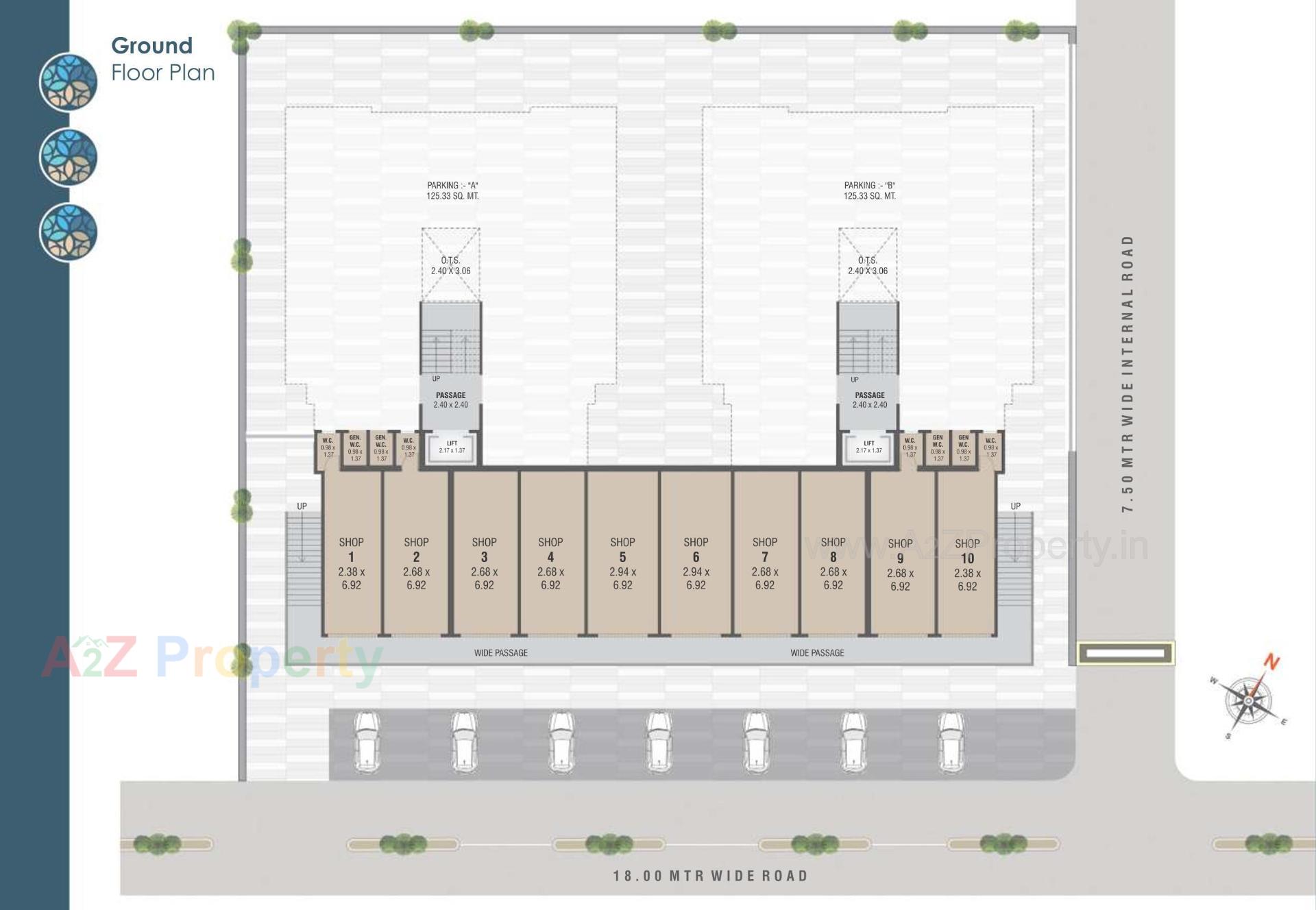 Layout of real estate project Vraj Villa Tower located at Sayajipura, Vadodara, Gujarat
