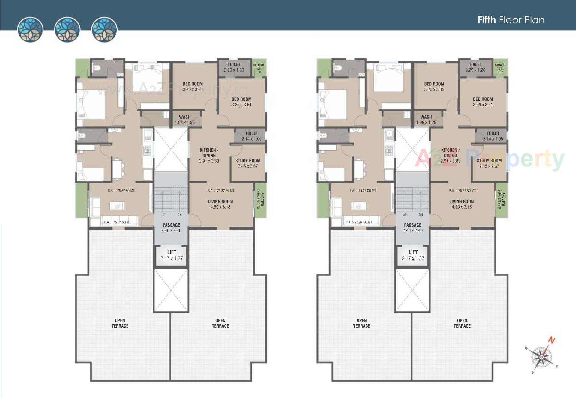 Layout of real estate project Vraj Villa Tower located at Sayajipura, Vadodara, Gujarat