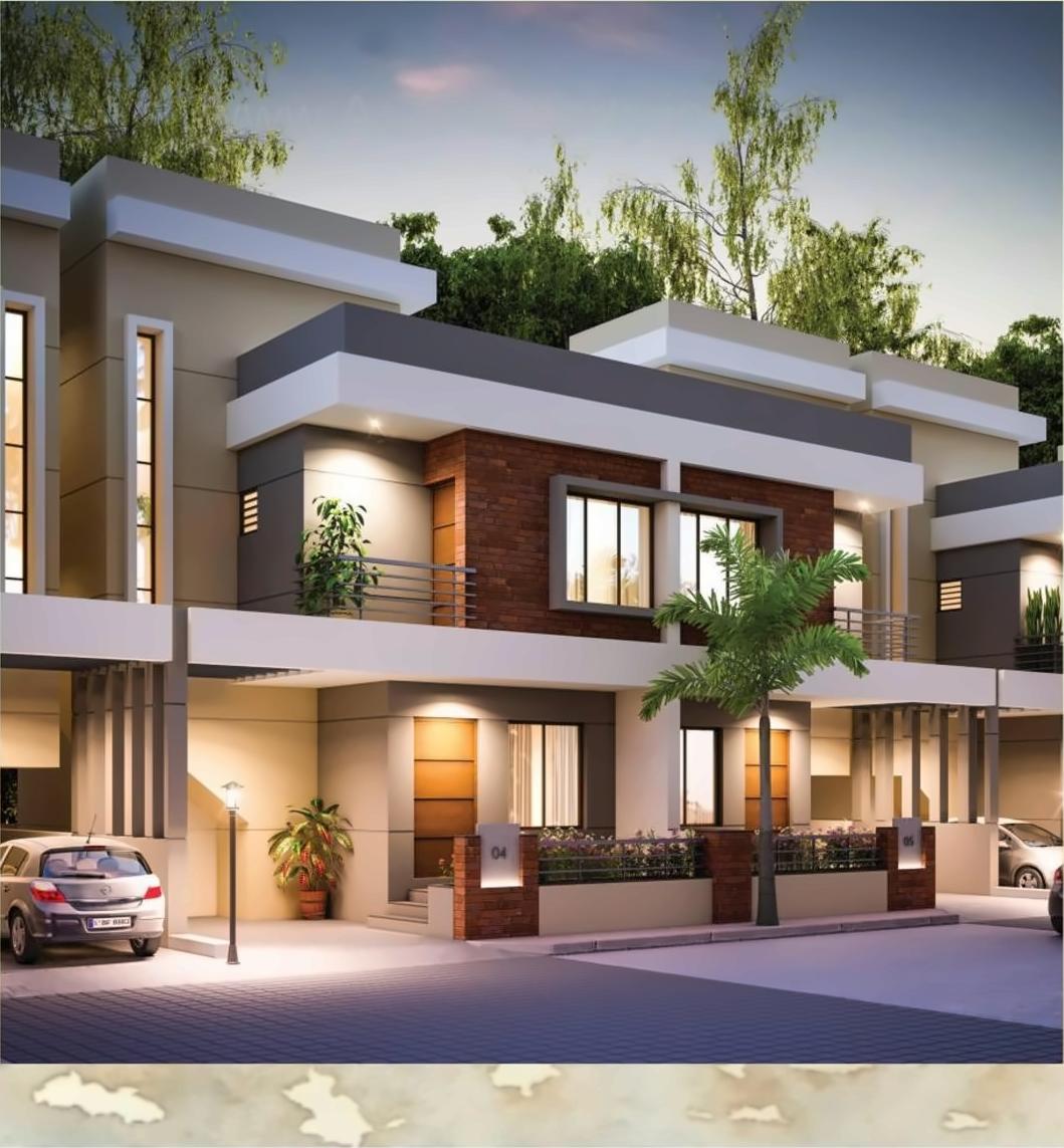 3D Elevation of real estate project Vraj Villa located at Bapod, Vadodara, Gujarat