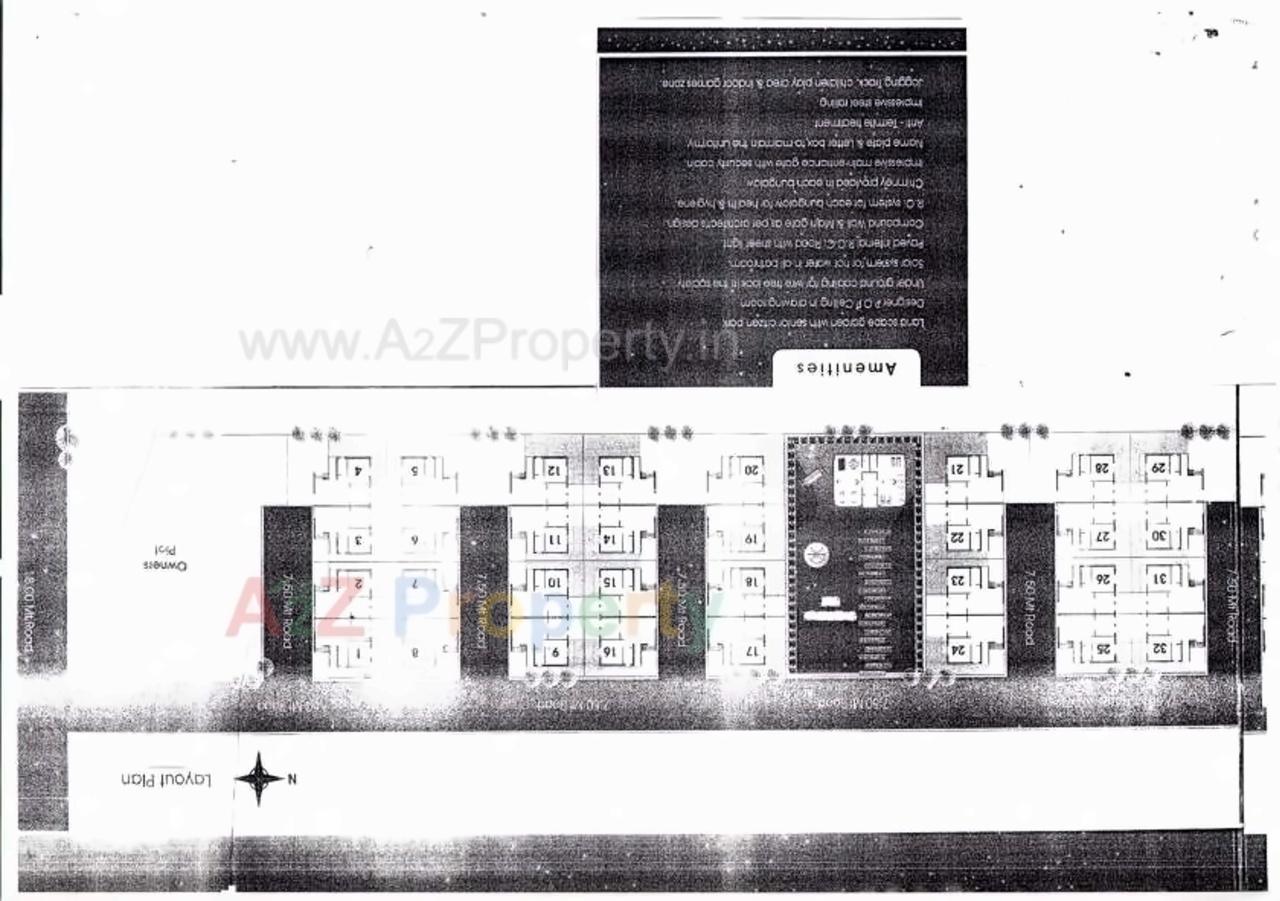 Layout of real estate project Vraj Villa located at Sayajipura, Vadodara, Gujarat