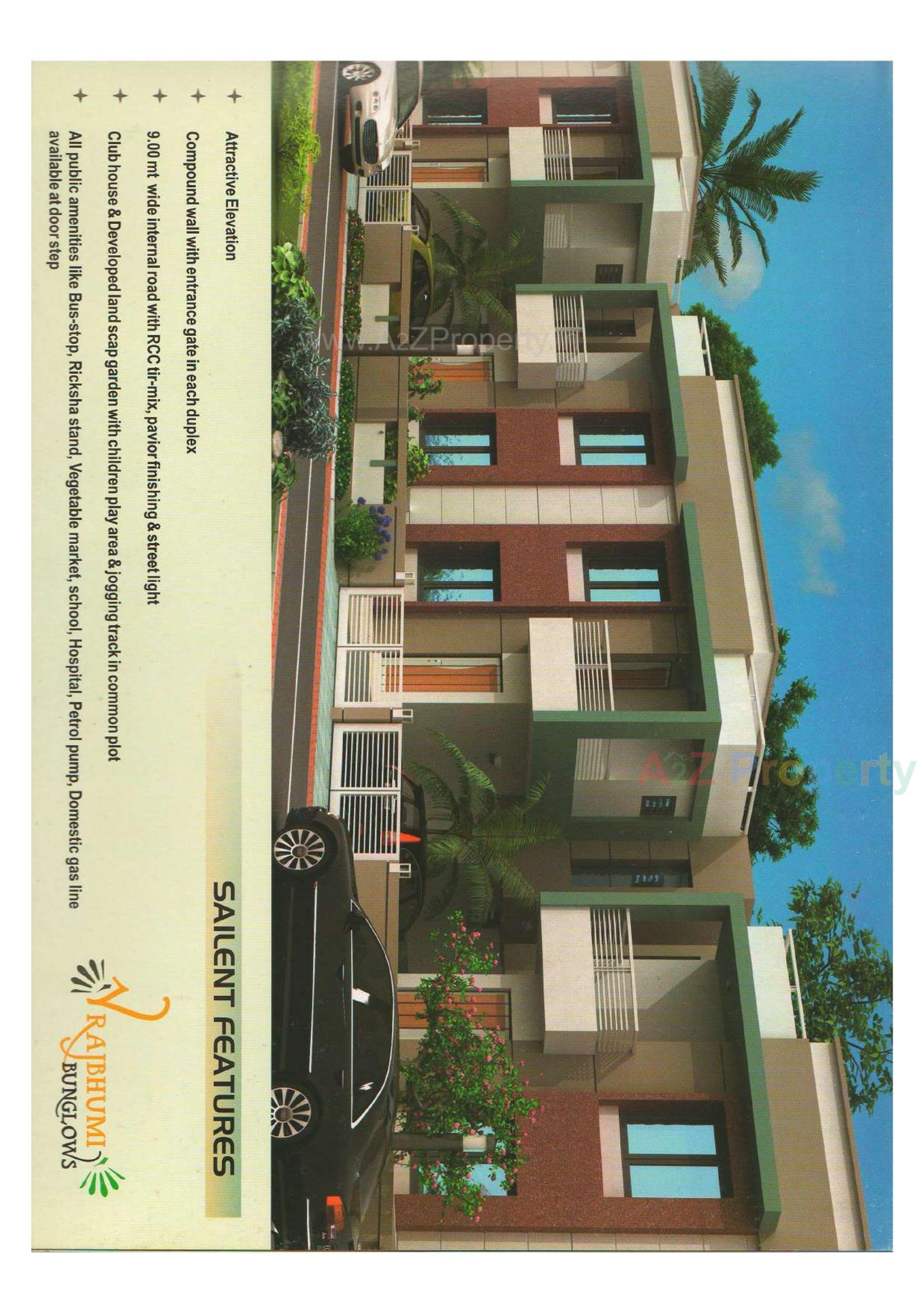 3D Elevation of real estate project Vrajbhumi Bunglows located at Koyali, Vadodara, Gujarat