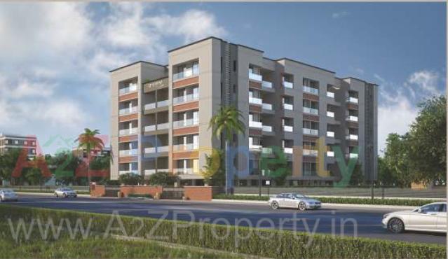 3D Elevation of real estate project Vrajraj Flats located at Manjalpur, Vadodara, Gujarat