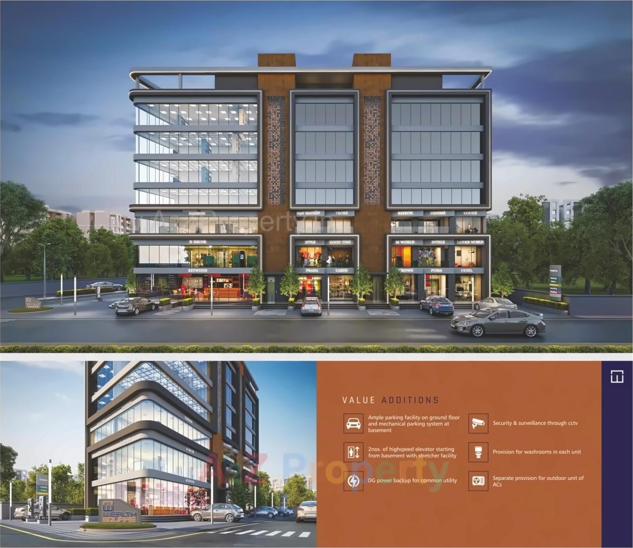 3D Elevation of real estate project Wealth Square located at Gotri, Vadodara, Gujarat