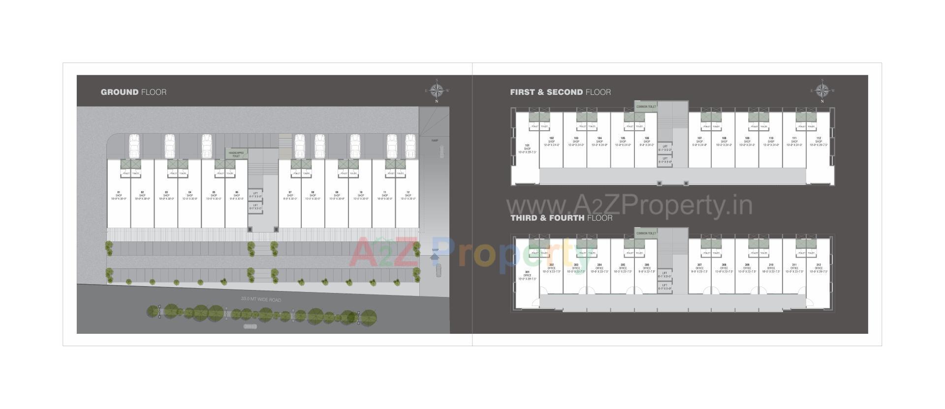Layout of real estate project Westgate Elite located at Undera, Vadodara, Gujarat