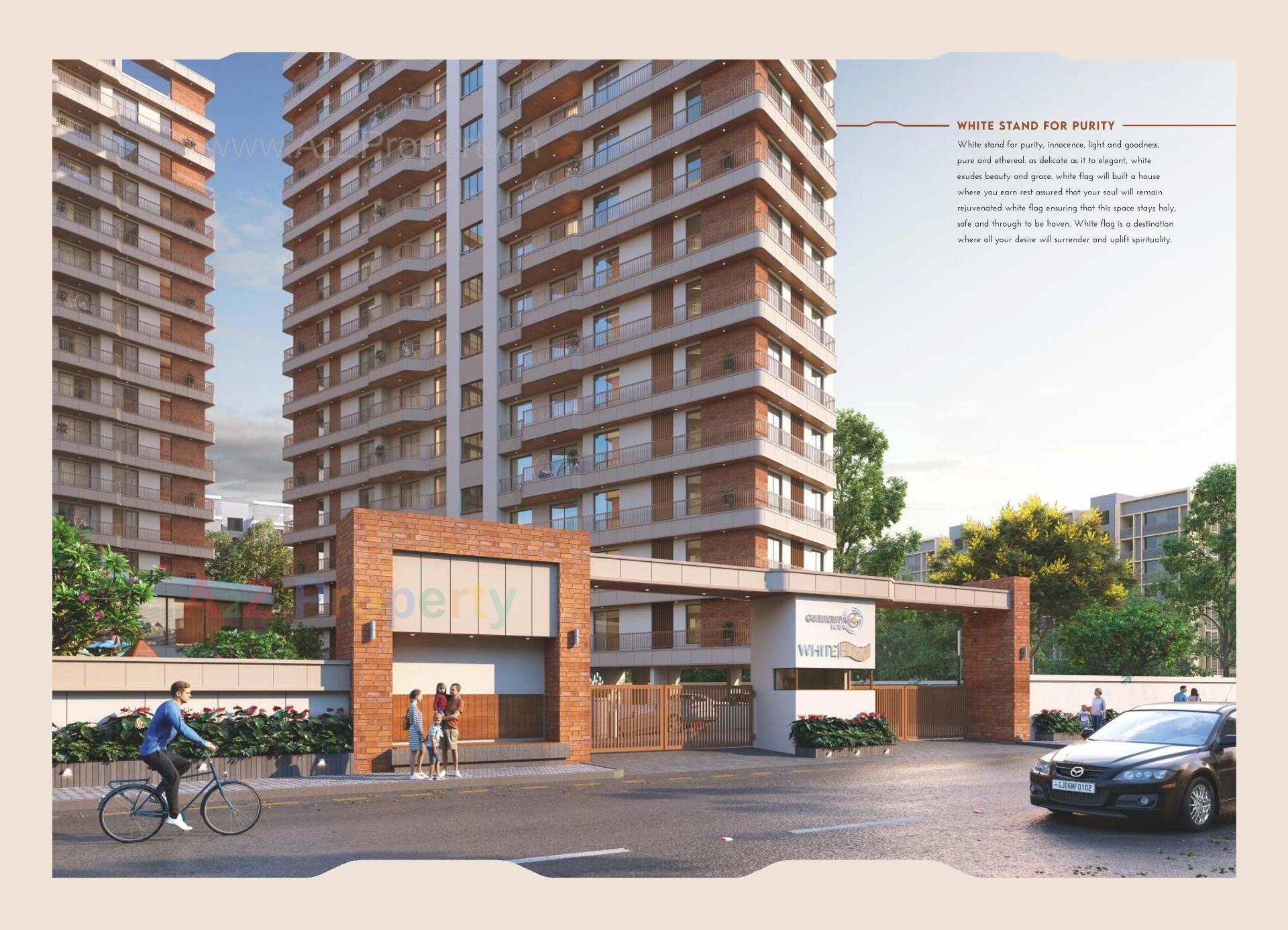3D Elevation of real estate project White Flag located at Sama, Vadodara, Gujarat