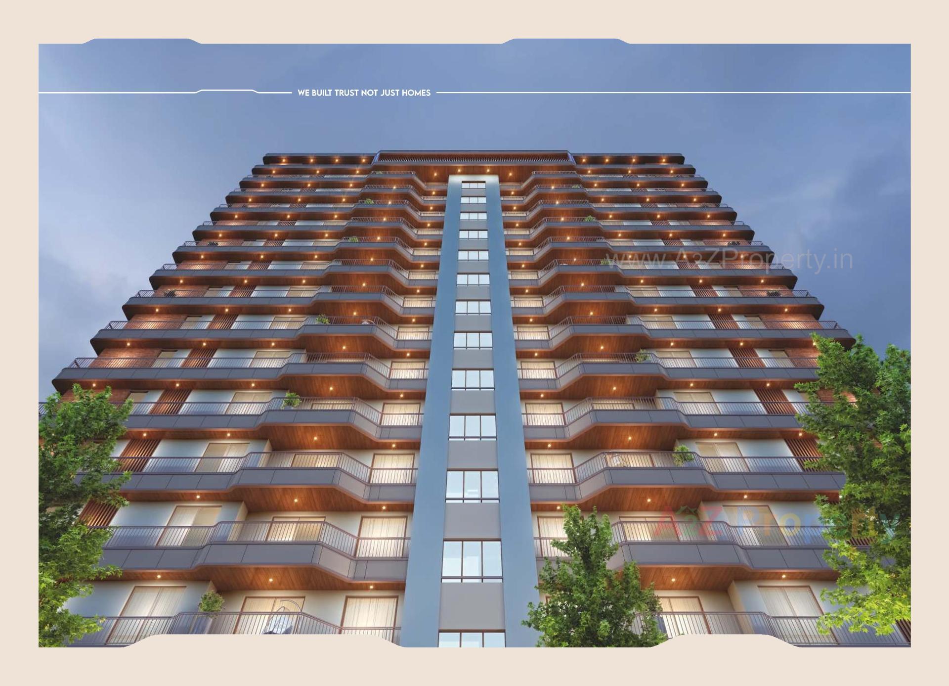 3D Elevation of real estate project White Flag located at Sama, Vadodara, Gujarat