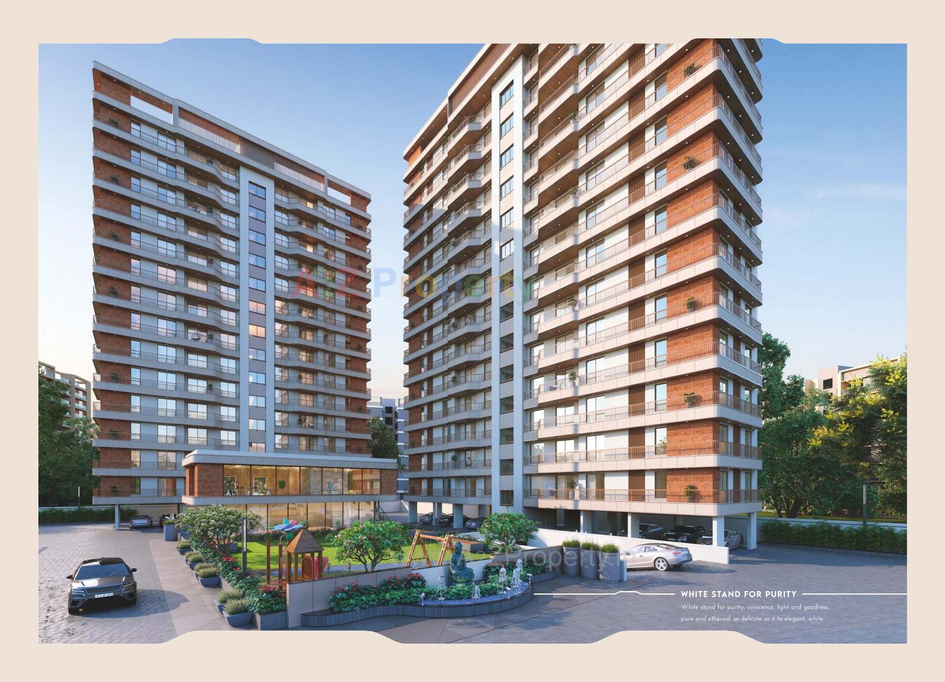 3D Elevation of real estate project White Flag located at Sama, Vadodara, Gujarat