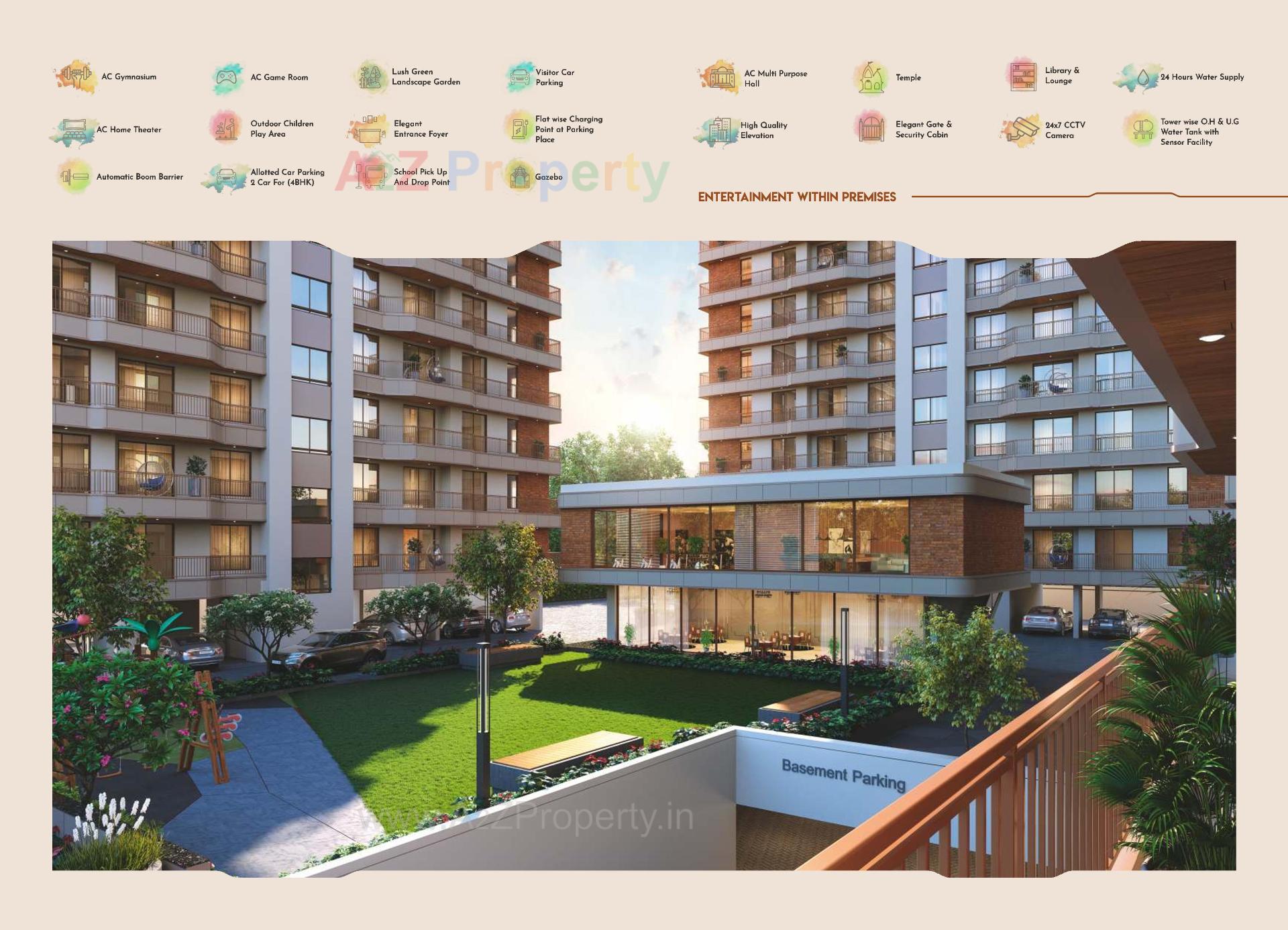 3D Elevation of real estate project White Flag located at Sama, Vadodara, Gujarat