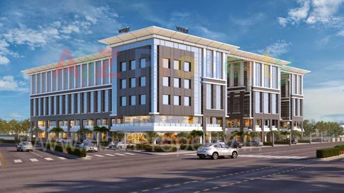 3D Elevation of real estate project Wings (tower A) located at Makarpura, Vadodara, Gujarat