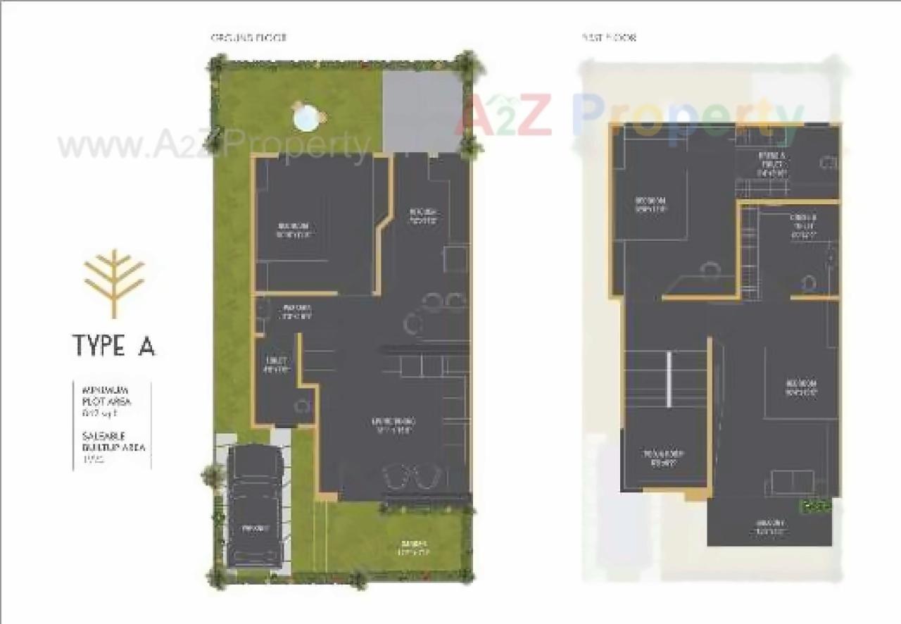 Layout of real estate project Woodscape located at Bill, Vadodara, Gujarat