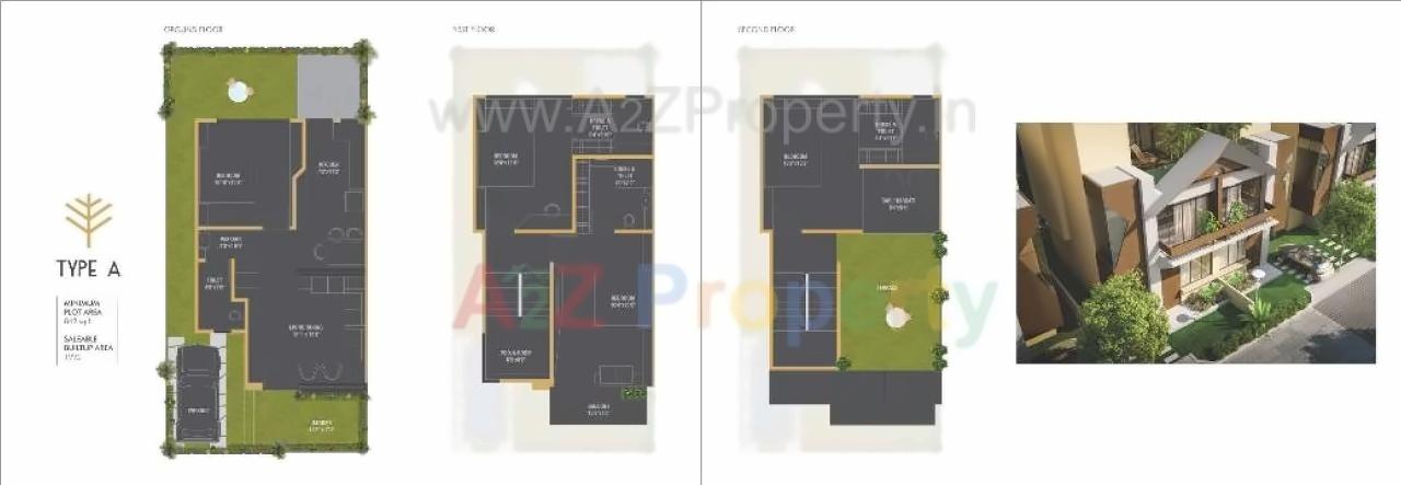 Layout of real estate project Woodscape located at Bill, Vadodara, Gujarat