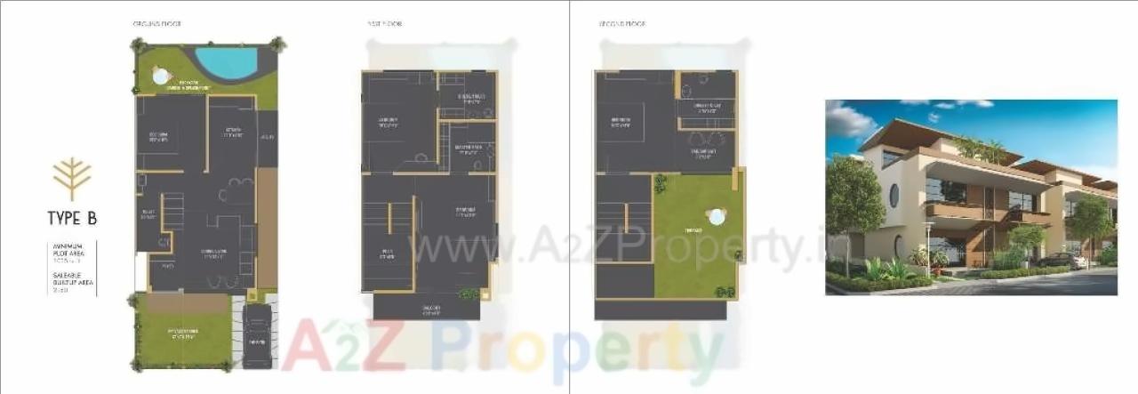 Layout of real estate project Woodscape located at Bill, Vadodara, Gujarat