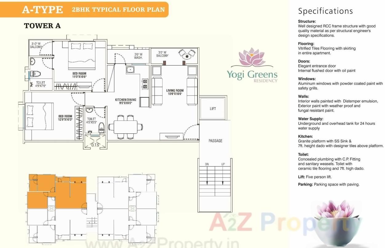 Layout of real estate project Yogi Greens Residency   (tower A, H I) located at Channi, Vadodara, Gujarat