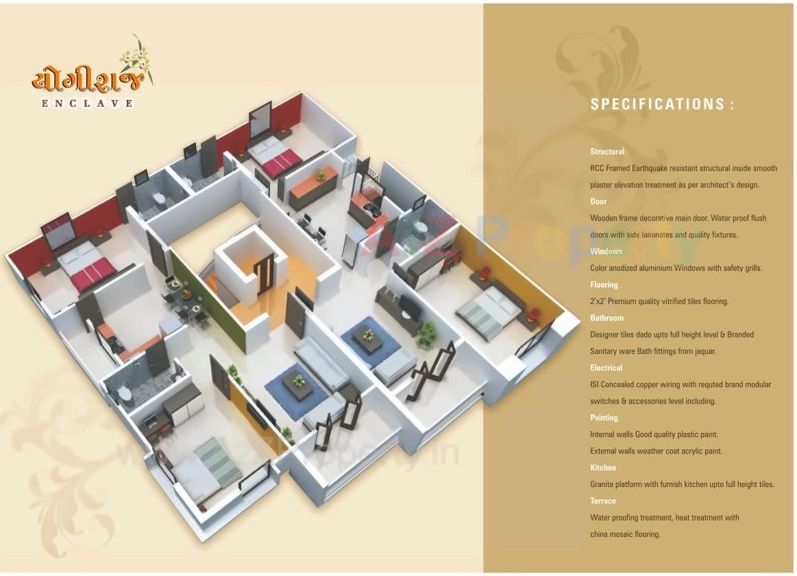 Layout of real estate project Yogiraj Enclave located at Kasba, Vadodara, Gujarat
