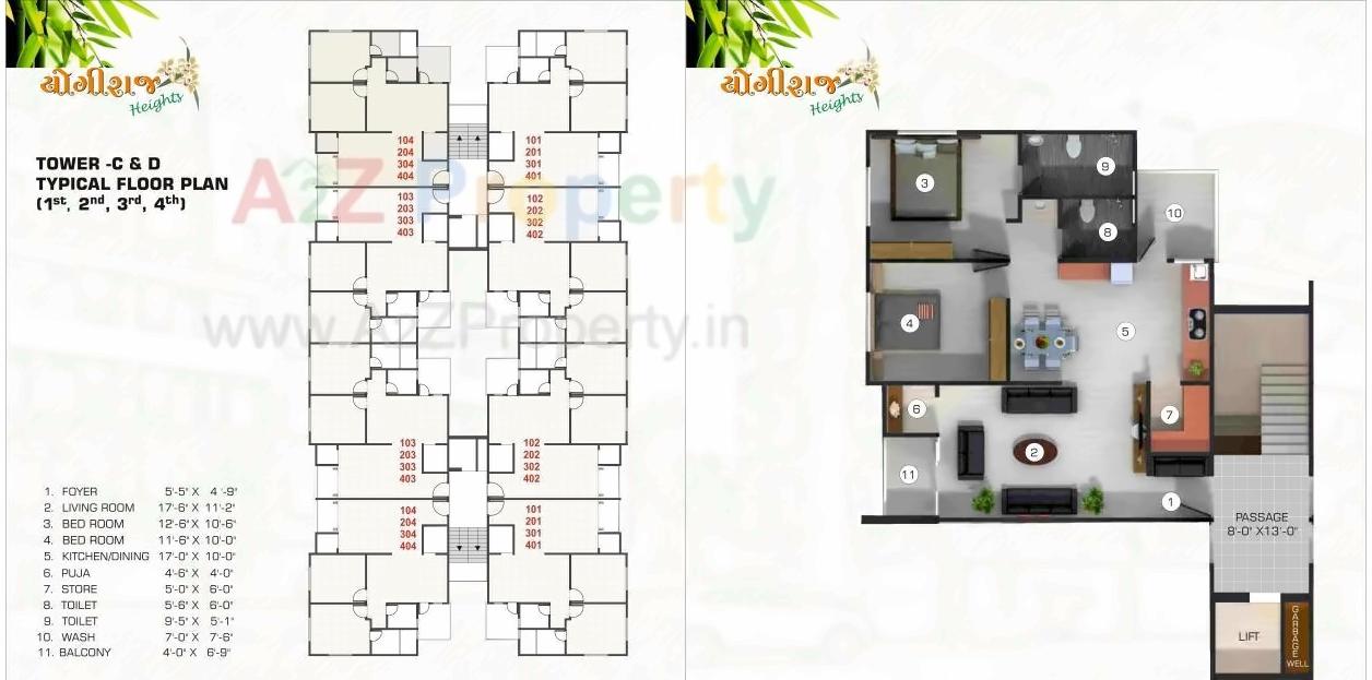 Layout of real estate project Yogiraj Hub   Heights located at Sayajipura, Vadodara, Gujarat