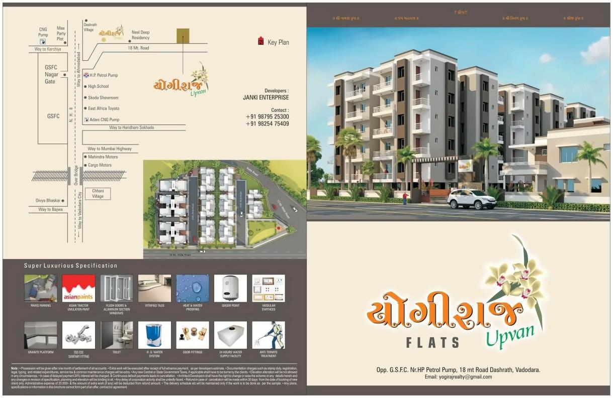 Layout of real estate project Yogiraj Upvan located at Dasharath, Vadodara, Gujarat