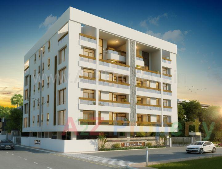 3D Elevation of real estate project Zb Laxuria located at Vadiwadi, Vadodara, Gujarat