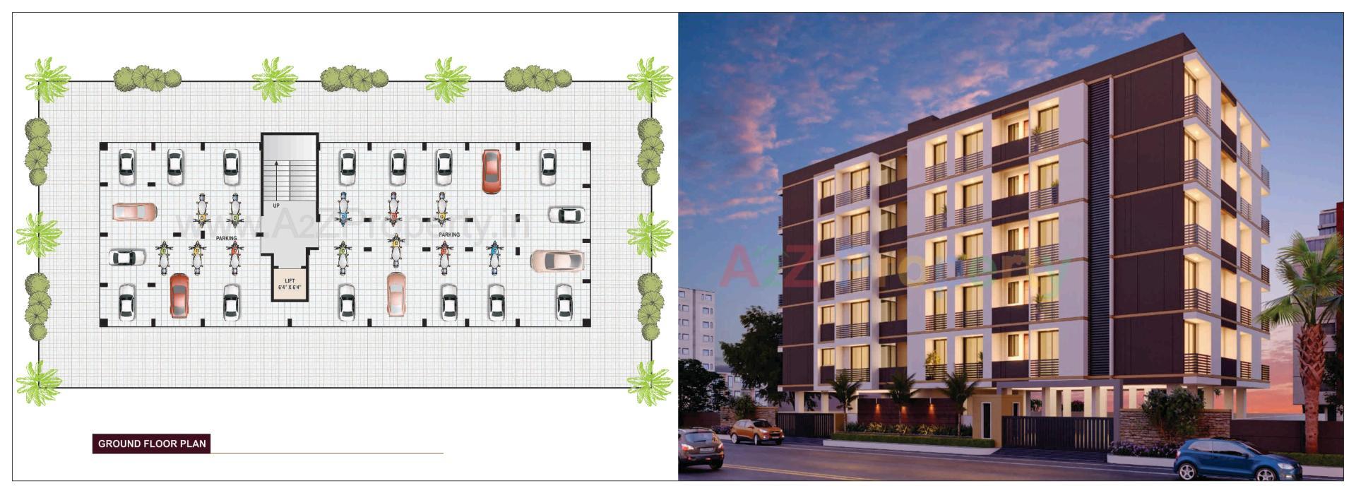 Layout of real estate project Aditya Heights located at Vapi, Valsad, Gujarat
