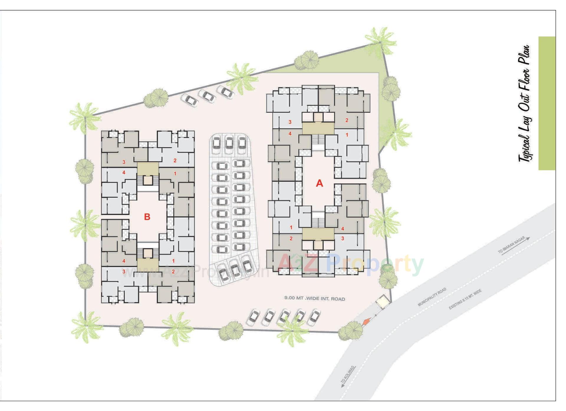 Layout of real estate project Aman Park located at Vapi, Valsad, Gujarat