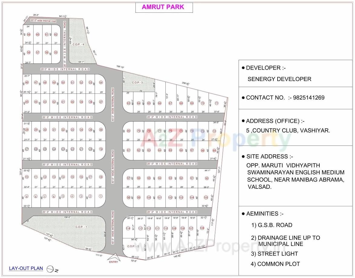 Layout of real estate project Amrut Park located at Valsad, Valsad, Gujarat
