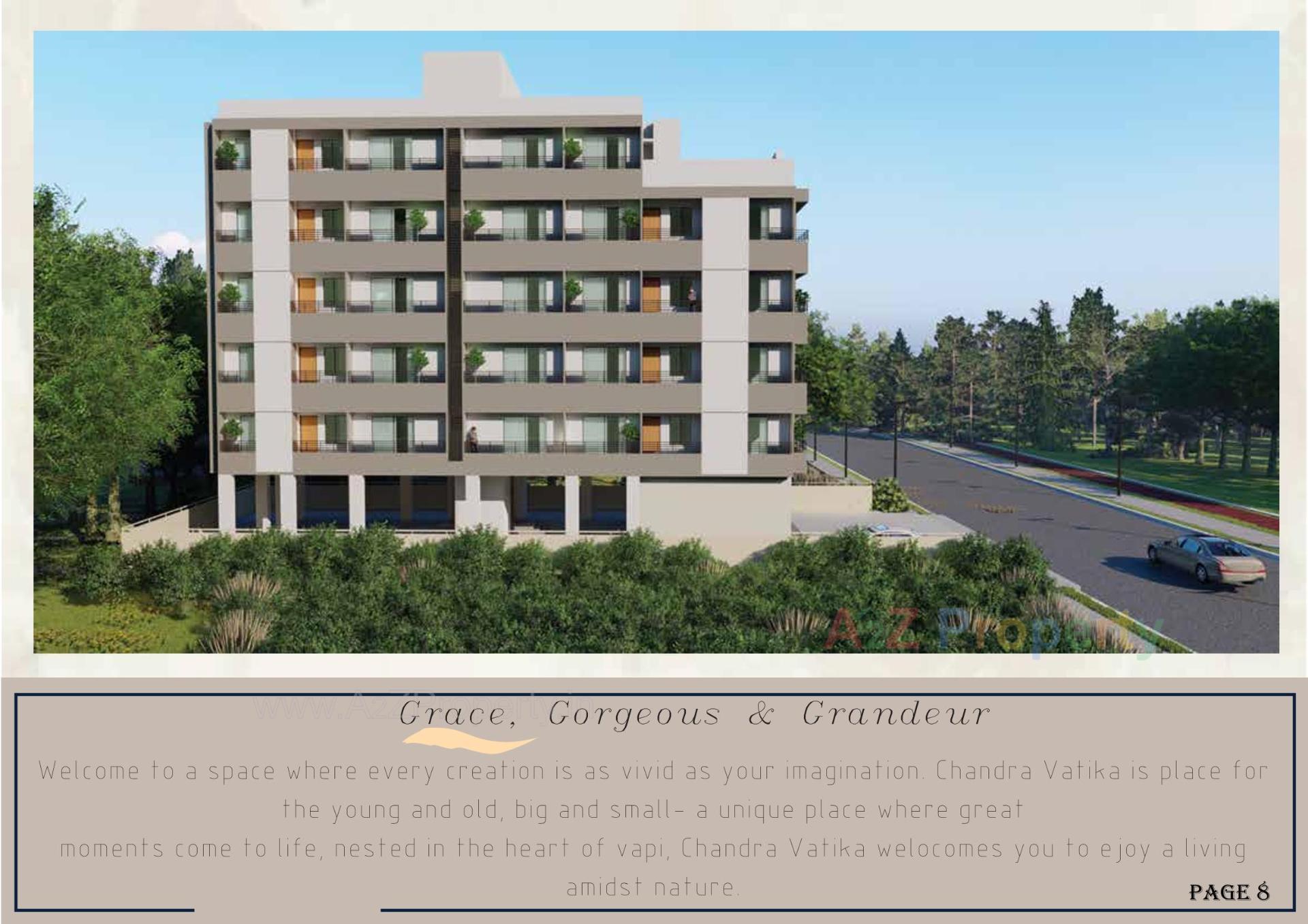 3D Elevation of real estate project Chandra Vatika located at Chala, Valsad, Gujarat