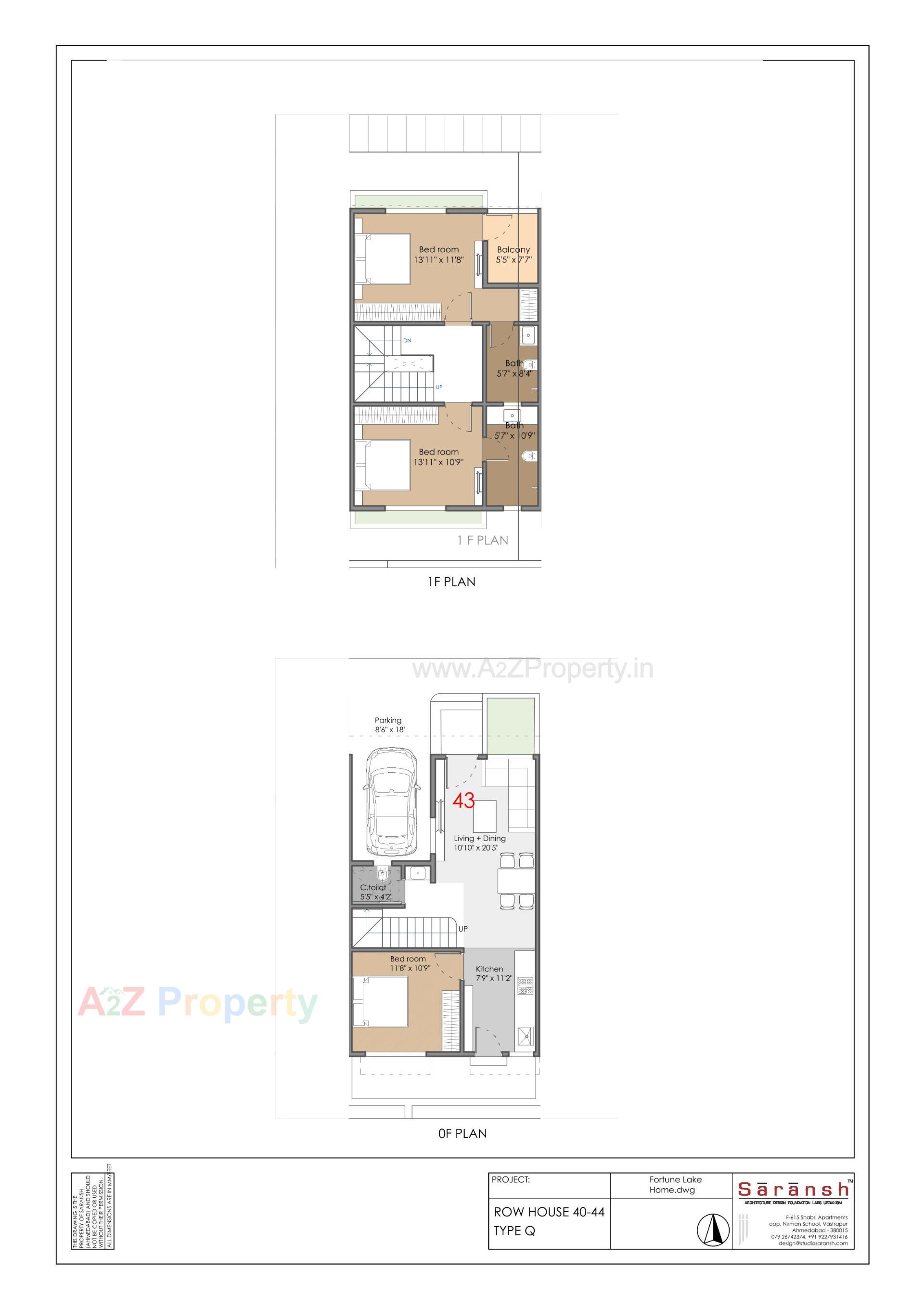 Layout of real estate project Fortune Lake Homes located at Umargam, Valsad, Gujarat