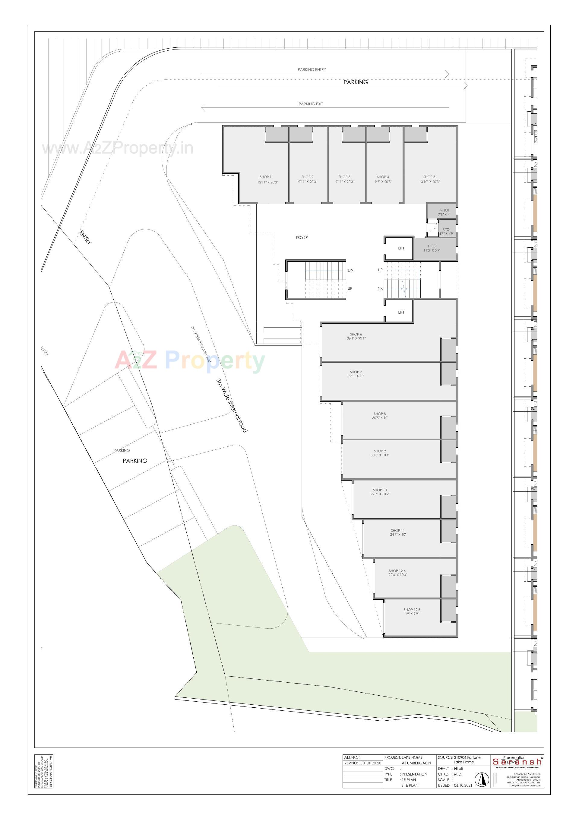 Layout of real estate project Fortune Lake Homes located at Umargam, Valsad, Gujarat