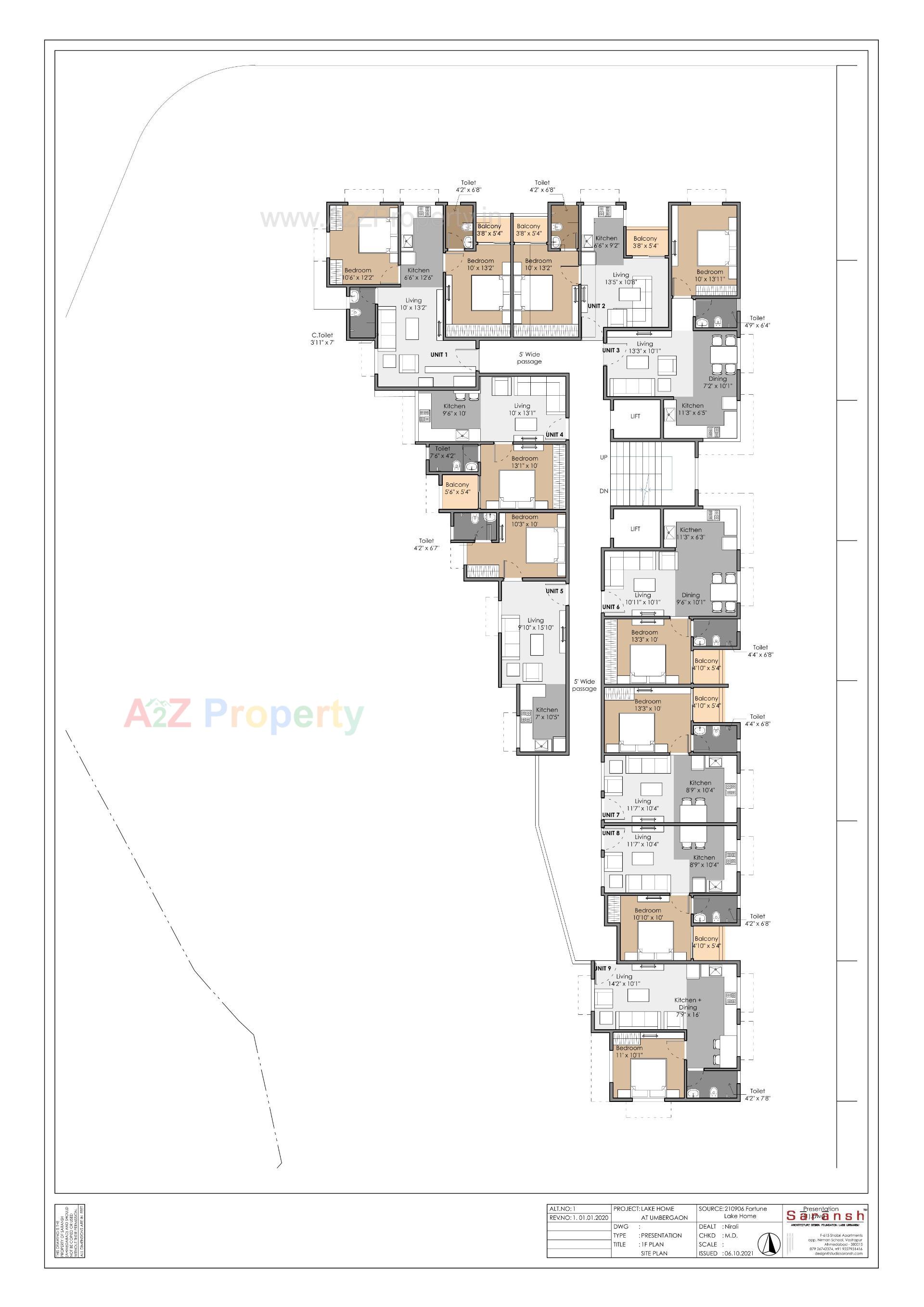 Layout of real estate project Fortune Lake Homes located at Umargam, Valsad, Gujarat