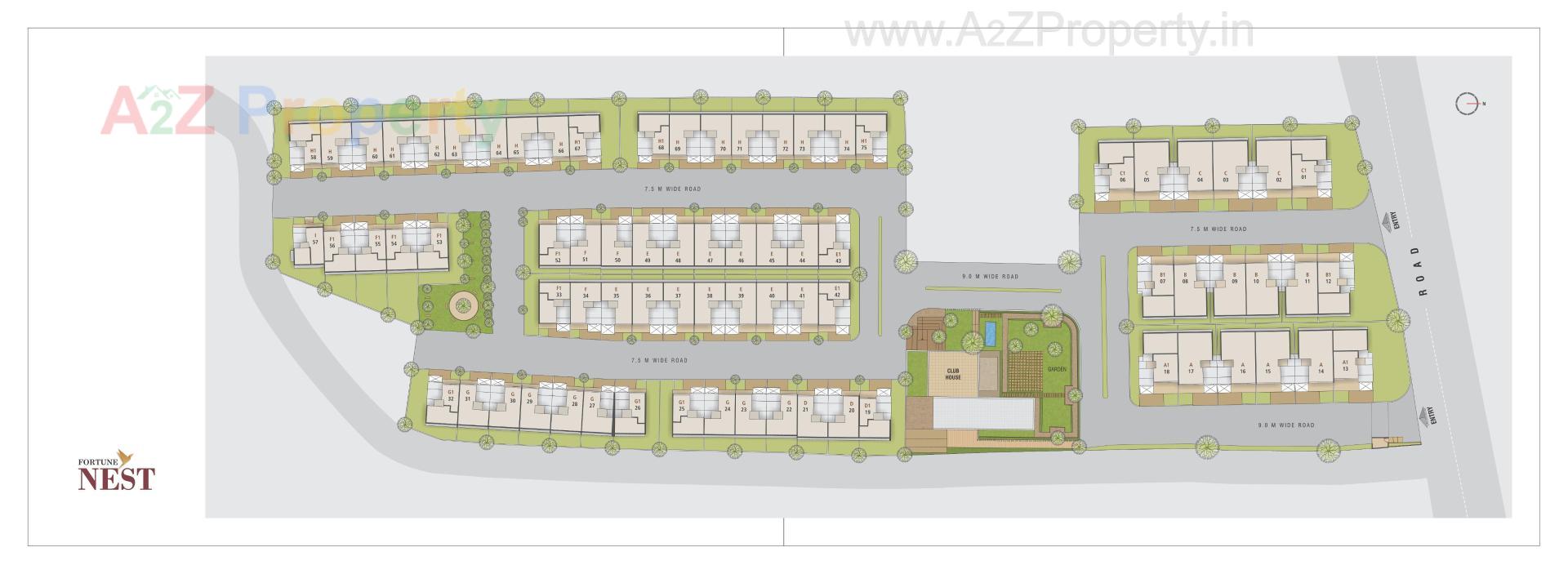 Layout of real estate project Fortune Nest located at Valsad, Valsad, Gujarat