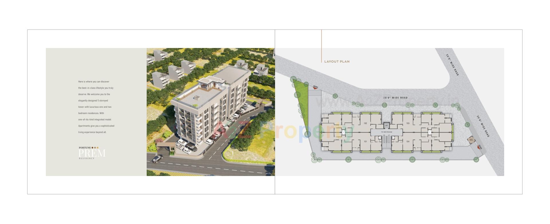 Layout of real estate project Fortune Prem Residency located at Vapi, Valsad, Gujarat