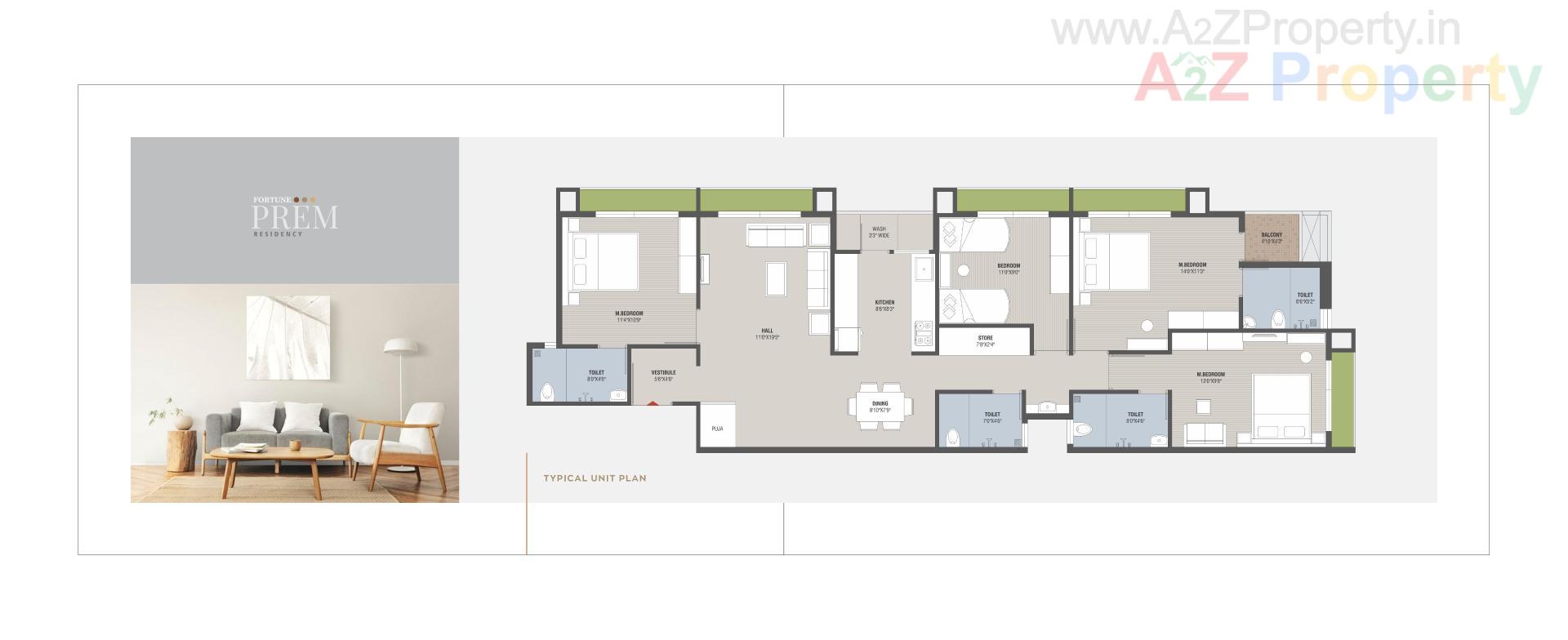 Layout of real estate project Fortune Prem Residency located at Vapi, Valsad, Gujarat