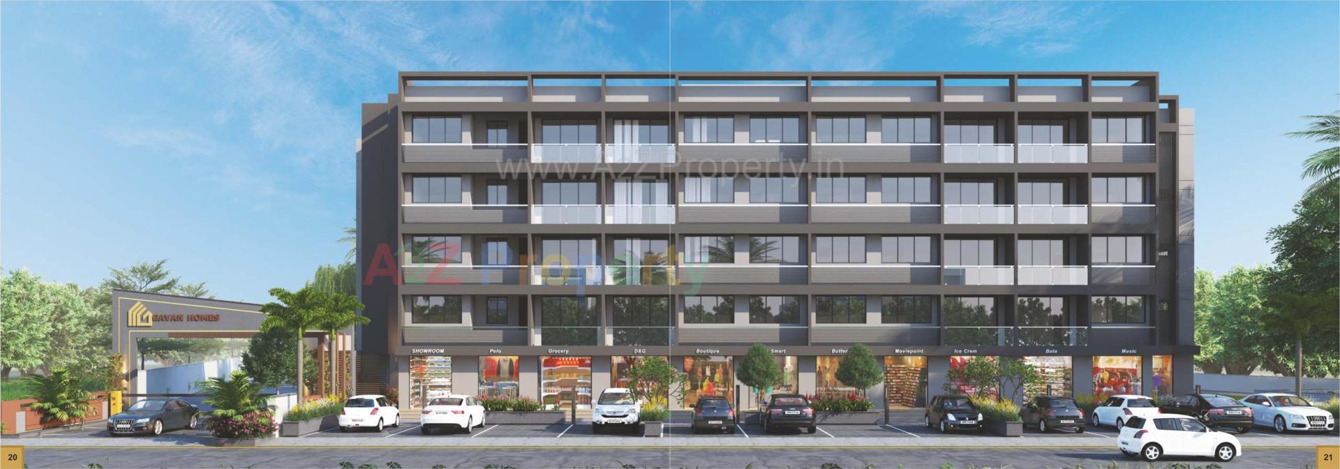 3D Elevation of real estate project Gavan Homes located at Vapi, Valsad, Gujarat