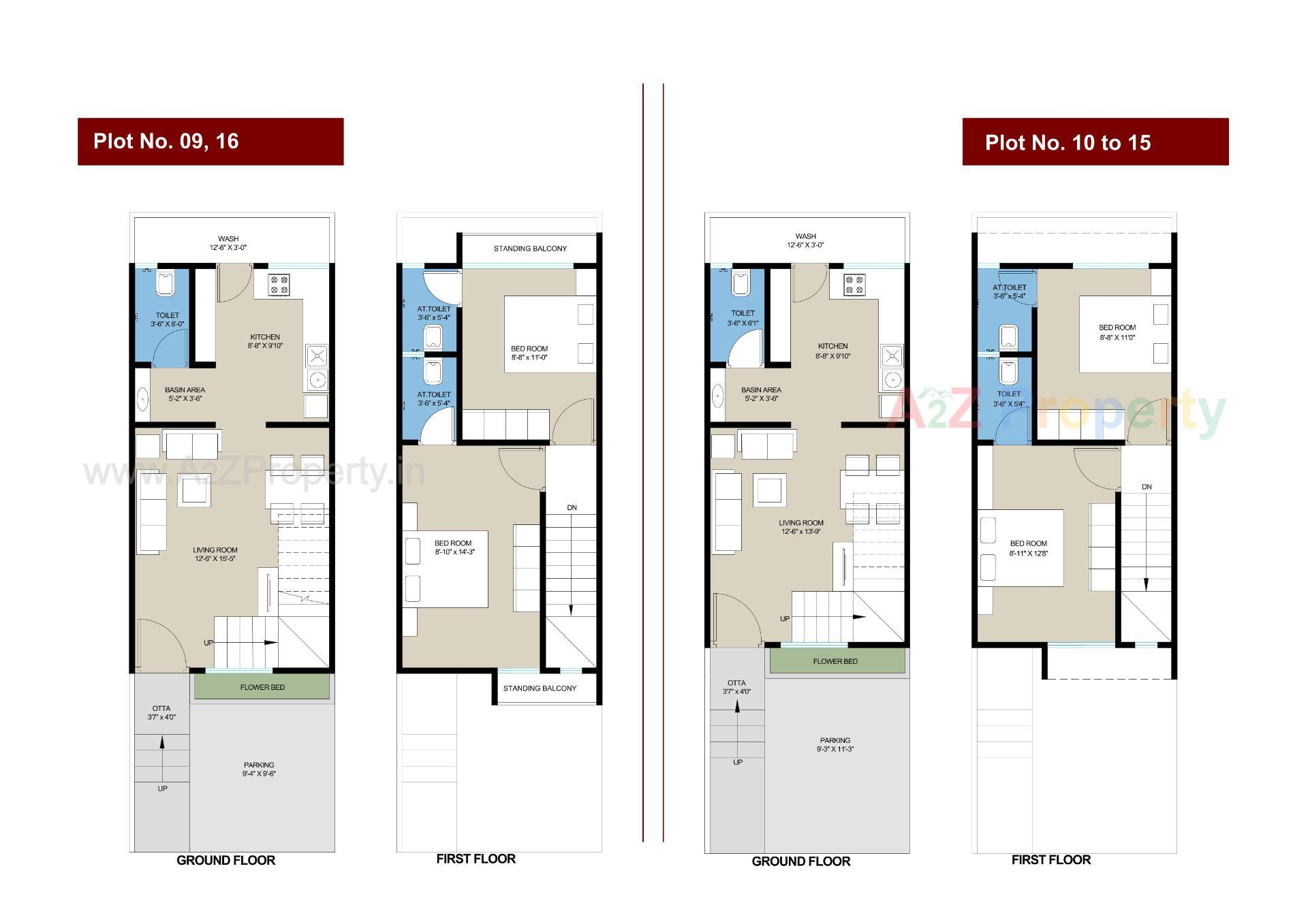 Layout of real estate project Gokul Villa located at Vapi, Valsad, Gujarat