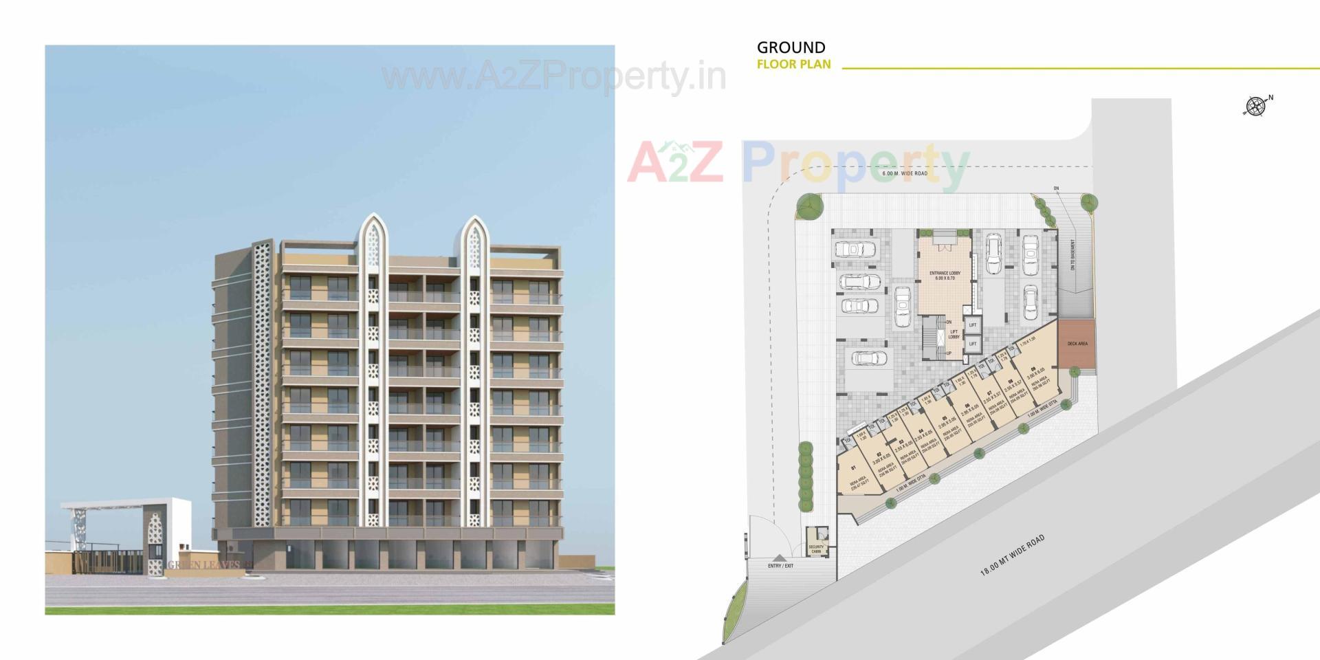 Layout of real estate project Green Leaves Buidling located at Chala, Valsad, Gujarat