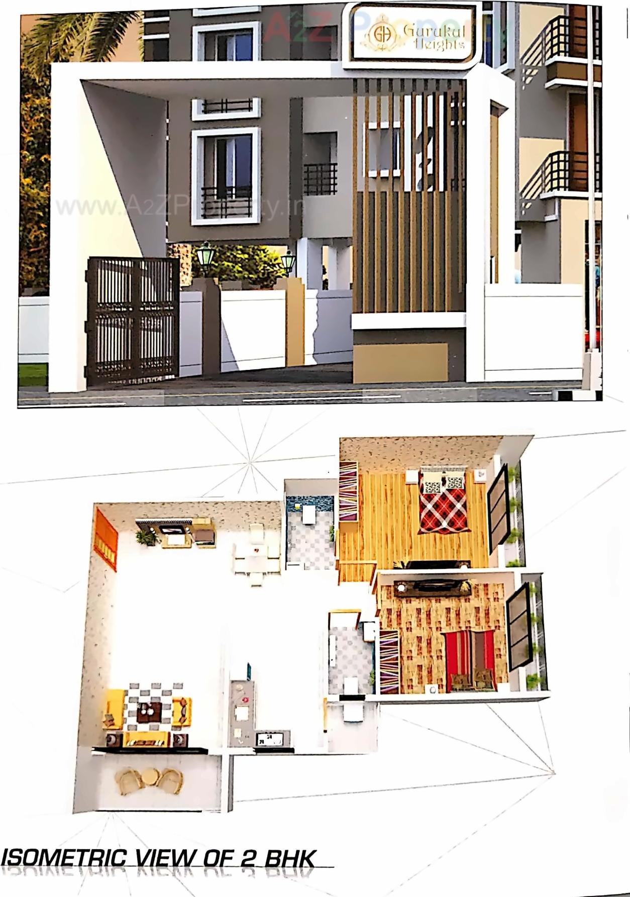3D Elevation of real estate project Gurukul Heights located at Chala, Valsad, Gujarat